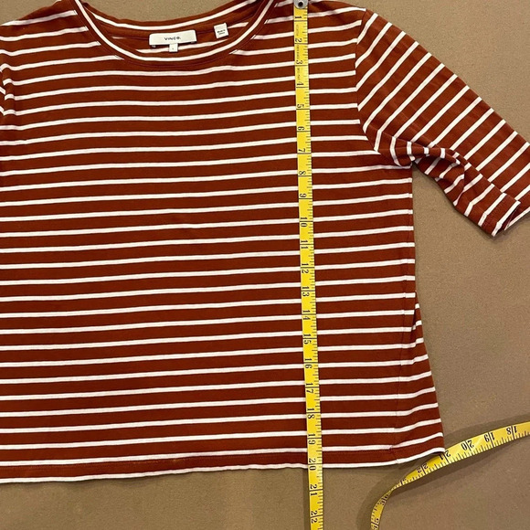 Vince Striped Cropped Tee Size Large - Picture 5 of 7